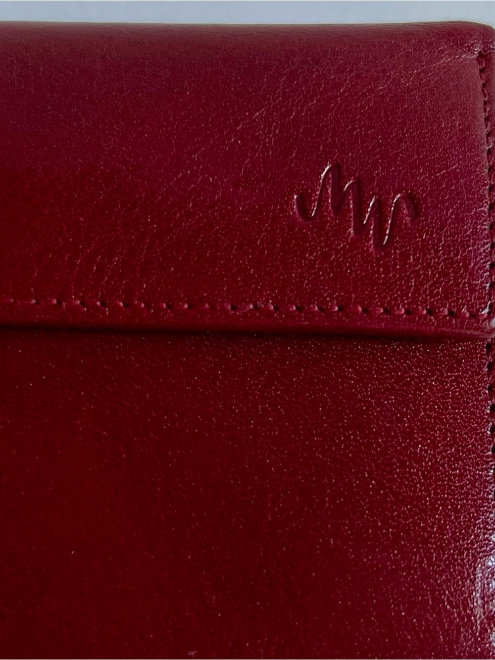 Vintage Monsac Red Leather Wallet Trifold Burgundy